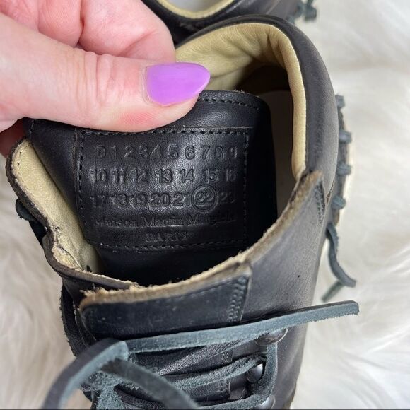 Maison Martin Margiela High Top Leather Lace Up Sneakers 36.5 - Picture 7 of 12
